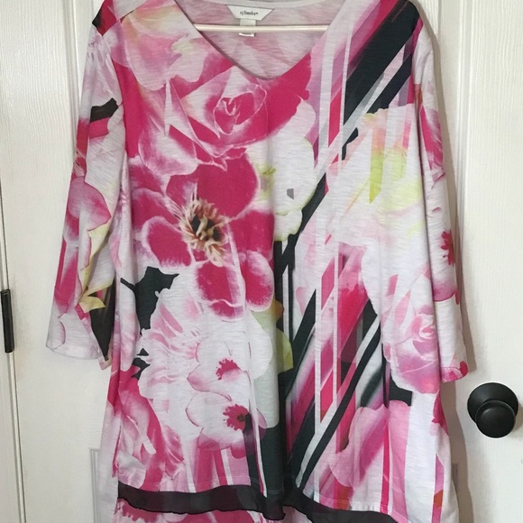 Pink floral blouse, 2x from C J Banks - Picture 2 of 2